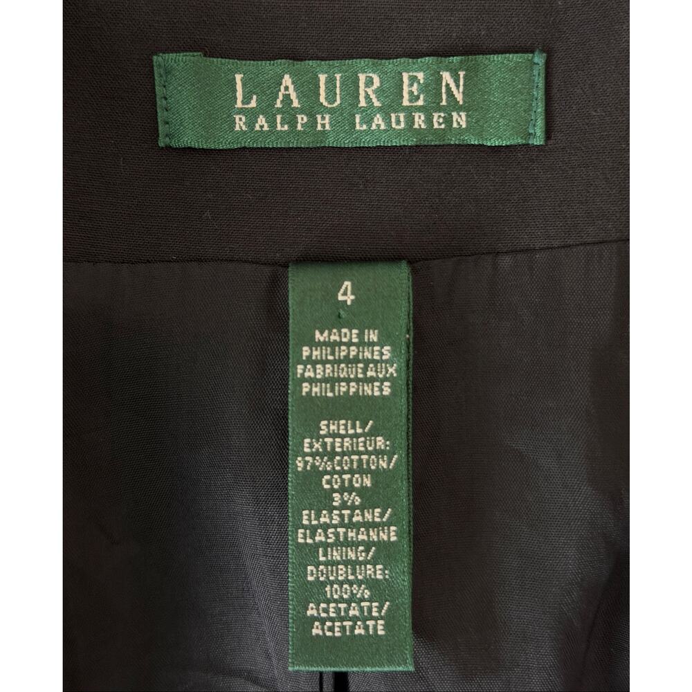 Lauren Ralph Lauren Crest Black Cotton Blazer Jacket Women’s 4 Preppy Academia - Picture 9 of 9